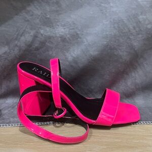 RAID London Pink Block Heel Sandals
